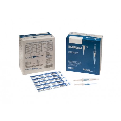 Catéter para venoclisis de Fluoropolímeros Radiopaco Longitud: 23-27 mm Calibre: 22 G Envase con 50 piezas ESTRUCAT
