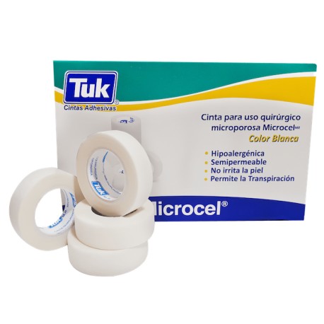 Cinta Microporosa de tela no tejida 2.5 cm x 10 mts. Caja con 12