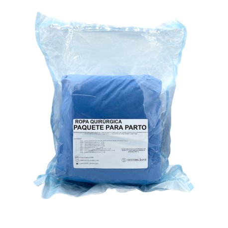 Ropa quirúrgica paquete para parto. Bulto o paquete.