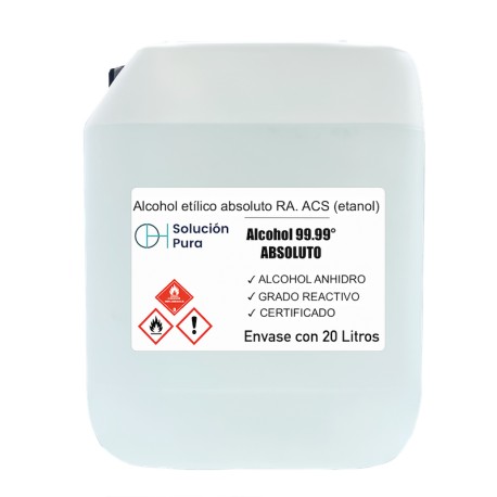 Alcohol etílico absoluto 99.99º RA. ACS. envase 20L