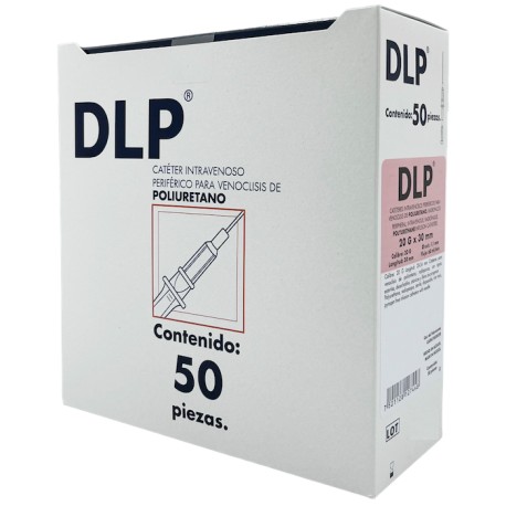 Catéter para venoclisis de Fluoropolímeros Radiopaco Longitud: 28-34 mm Calibre: 20 G Envase con 50 piezas DLP