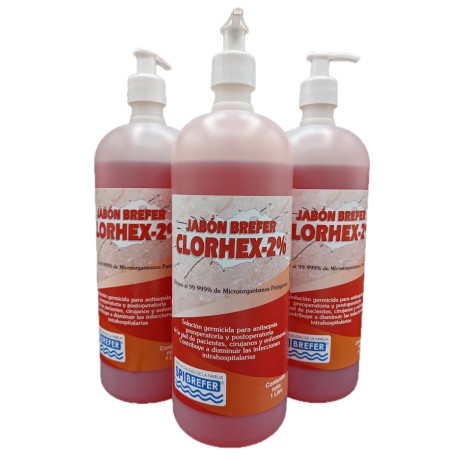Jabón Quirúrgico con Gluconato de Clorhexidina 2%. Envase 1 Litros