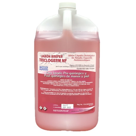 Jabón antiséptico quirúrgico con triclosan Envase 4 L.