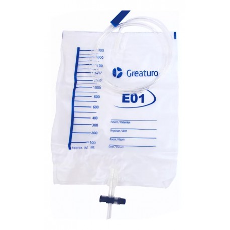 Bolsa recolectora de orina para cama Medstar de 2000 ml.