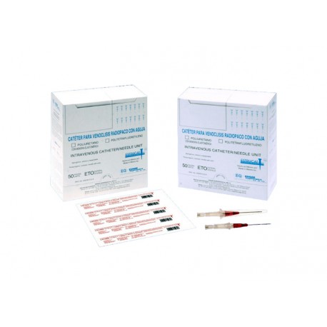 Catéter para venoclisis de Fluoropolímeros No Radiopaco Longitud: 38 mm Calibre: 17 G. Envase con 50 piezas. ESTRUCAT