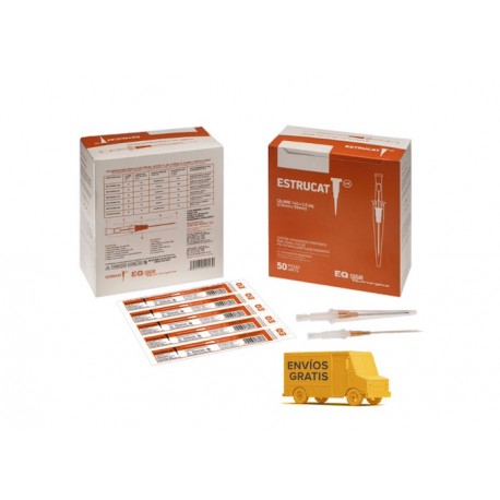 Catéter para venoclisis de Fluoropolímeros Radiopaco Longitud: 46-52 mm Calibre: 14 G Envase con 50 piezas ESTRUCAT